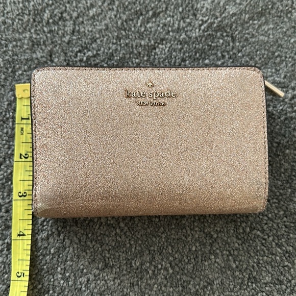 Authentic Kate spade rose gold glitter wallet - Picture 3 of 9